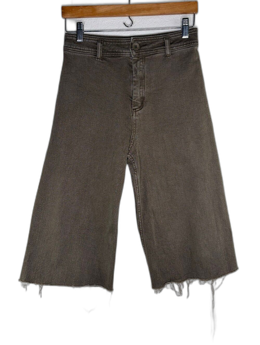 Robertson + Rodeo cropped wide-leg Gaucho denim Raw Hem Coulottes Medium